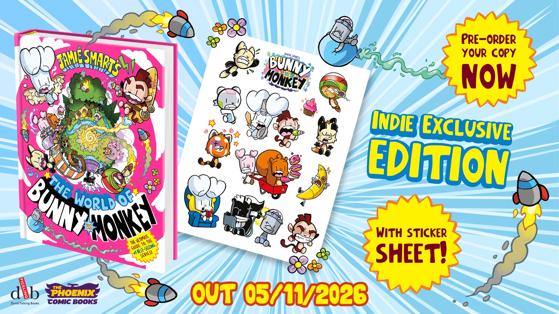 The World of Bunny Vs Monkey - INDIE edition with EXCLUSIVE stickers